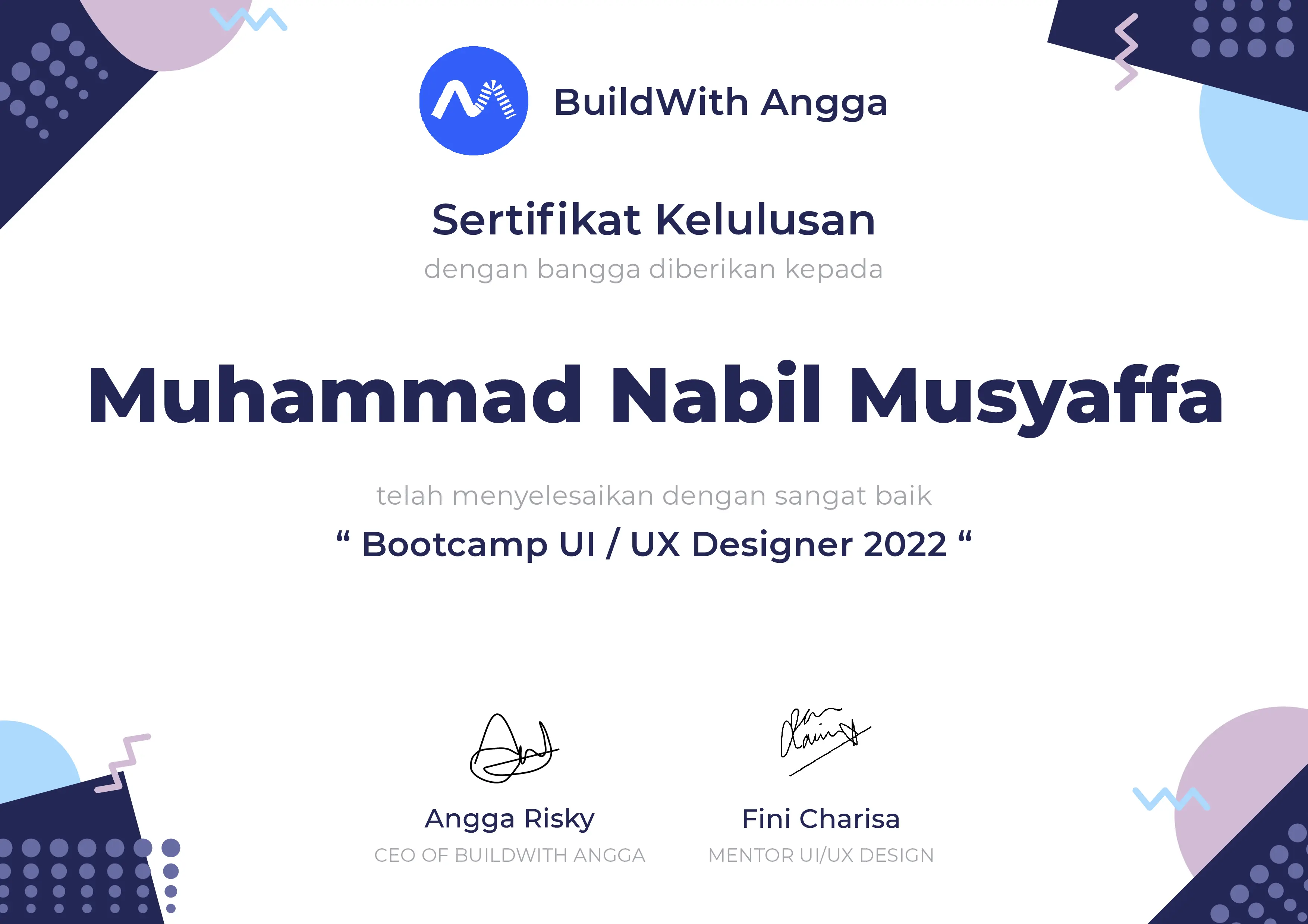 Sertifikat Buildwith Angga